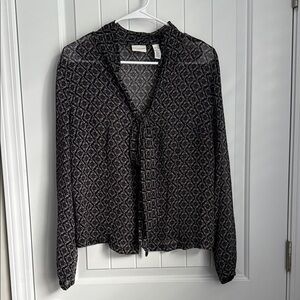 Covington Black and Gray Patterned Top